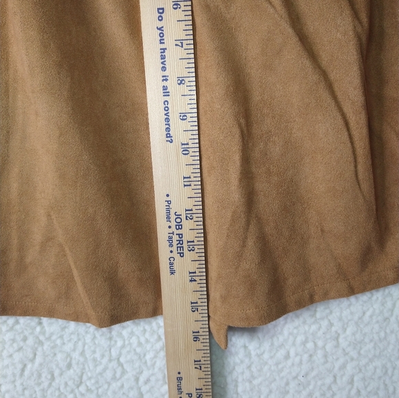 Coco + Jaimeson Womens Small Brown Suede Look Mini Casual A-Line Skirt Button - Picture 6 of 10